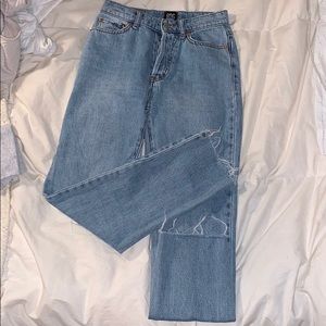 BDG medium/light wash raw hem jeans